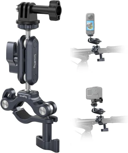 SMALLRIG Soporte de manillar de motocicleta para Gopro, soporte de barra de poste y rollo, CNC todo metal 0.866-1.260 in para cámaras de acción