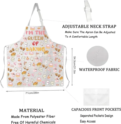 Miniatura 2 de VAMSII Delantal de panadero, regalo para hornear galletas, regalo para amantes de la repostería, regalo inspirador