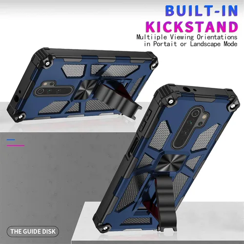 Miniatura 3 de Asuwish Funda de teléfono para Xiaomi Redmi 9 con protector de pantalla de vidrio templado y accesorios para celda Kickstand protector resistente