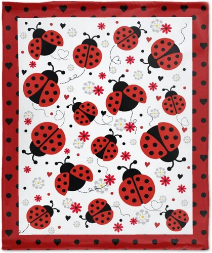 Manta de franela de mariquita para regalo, ultra suave y acogedora, manta de forro polar ligera y mullida, manta de felpa cálida para sofá, cama, 30