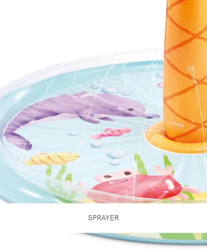 Miniatura 4 de INTEX Piscina inflable de palmera: colores tropicales vibrantes, pulverizador de agua, 68 x 41 pulgadas, para niños a partir de 2 años