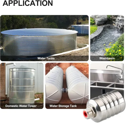 Miniatura 5 de Baomain Válvula automática de control de nivel de agua, rosca macho de 1/2 pulgada, válvula de flotador de cierre automático, acero inoxidable 304