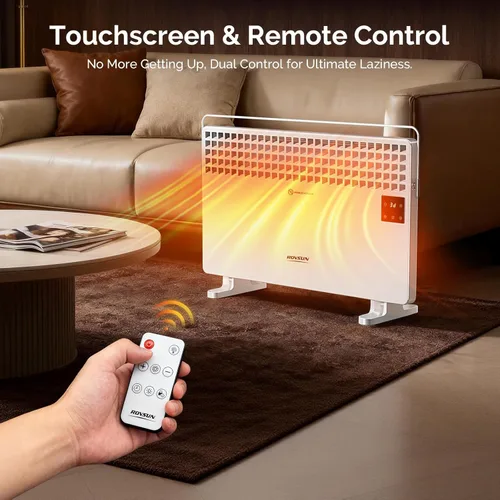 Miniatura 4 de ROVSUN Calentador de Pared de 1500W con Control Remoto, Calentador de Espacio Eléctrico 2-en-1 Montado en la Pared con Perchero para Ropa, Pantalla