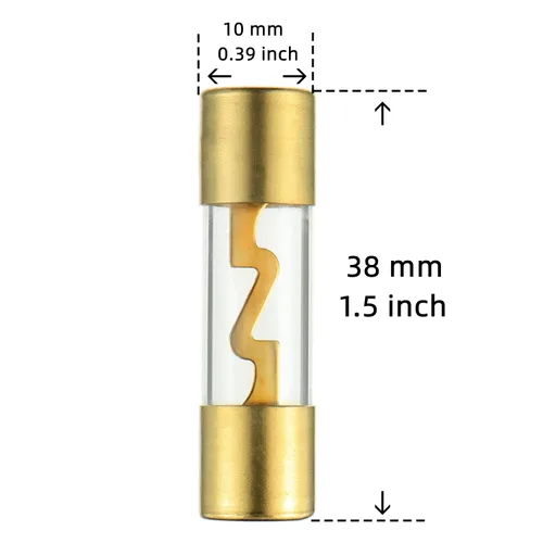 Miniatura 4 de BOJACK 30A Fusible chapado en oro de vidrio para audio de coche/auto/audio estéreo marino AGU para protección de potencia del amplificador
