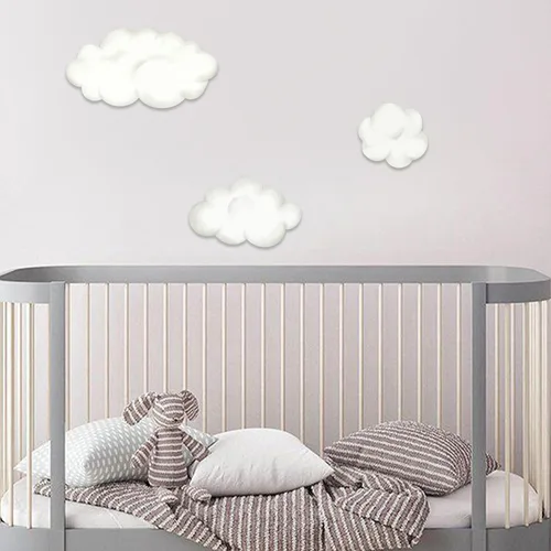 Juego de calcomanías de pared de nubes de acuarela, calcomanías para guardería, habitación de bebé, sala de juegos, dormitorio, calcomanías de papel