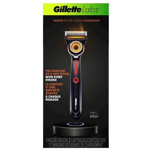 Miniatura 10 de Gillette GilletteLabs - Kit de afeitado térmico para hombres, 1 mango, 2 recambios de cuchillas de afeitar, 1 base de carga