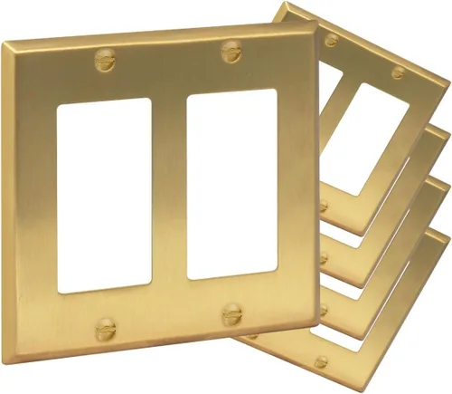 Miniatura 16 de Rio Salto BRASS - Cubierta de pared de metal dorado para toma de corriente o interruptor de luz, placa de pared resistente a la corrosión, cubierta