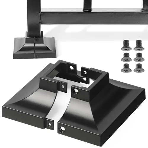 Miniatura 8 de 1 pieza Base de poste de cubierta de 2,5 cm de aluminio, falda de poste, pasamanos, escalera, base de barandilla de terraza y porche (negro)