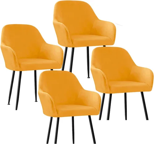 Miniatura 46 de Fundas protectoras de terciopelo elástico para sillas de comedor con brazos y respaldo curvado pequeño, juego de 6/4/2 para cocina, oficina, hogar
