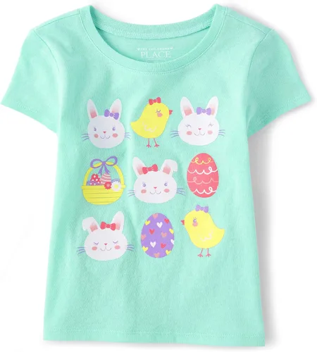 Miniatura 6 de The Children's Place Baby Girls' and Toddler All Holidays,Birthdays Short Sleeve Graphic T-Shirts