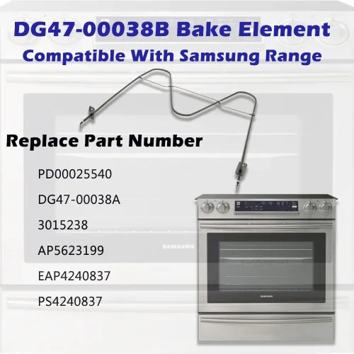 Miniatura 4 de DG47-00038B Elemento de horneado, compatible con gama/estufa/horno Samsung, Reemplaza la pieza PD00025540, DG47-00038A, 3015238, AP5623199