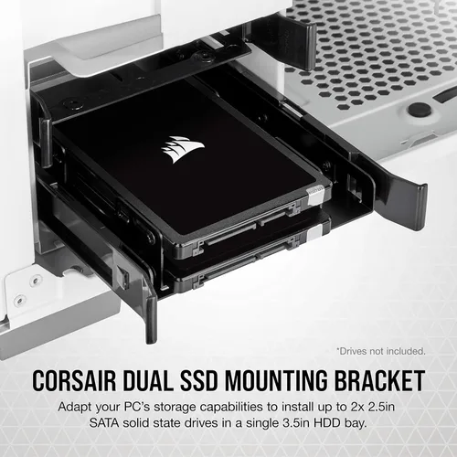 Miniatura 2 de Corsair Soporte de montaje dual SSD (3.5" Bahía de unidad interna a 2.5", fácil instalación) Negro