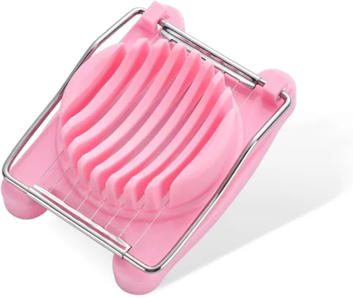 Cortador de huevos para huevos duros, herramienta de cocina manual para sándwiches, ensaladas y aperitivos (color rosa, tamaño: 4.1 x 2.7 in)