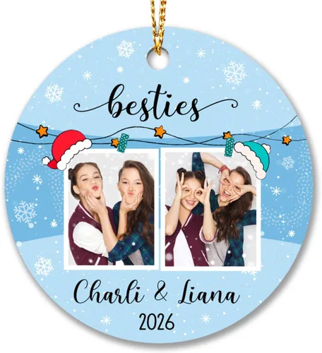 Miniatura 10 de Adornos de Navidad personalizados 2025 para amigas, regalos de adorno para la decoración del árbol de Navidad, regalo personalizado de Navidad