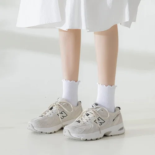 Miniatura 4 de Mcool Mary 10 pares de calcetines con volantes para mujer, calcetines de tobillo casuales bonitos, cómodos, transpirables, de algodón, con volantes