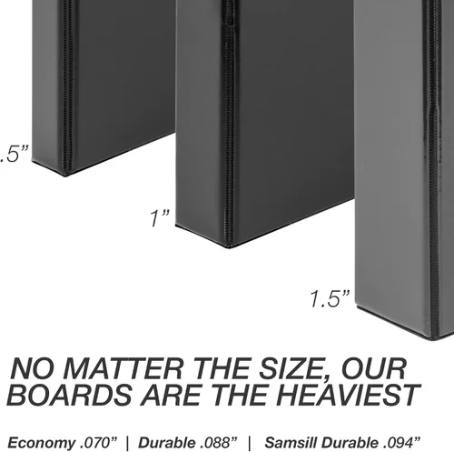 Miniatura 151 de Samsill - Carpeta duradera de 5 pulgadas, fabricada en los Estados Unidos, con anillos en D, transparente y personalizable, color blanco