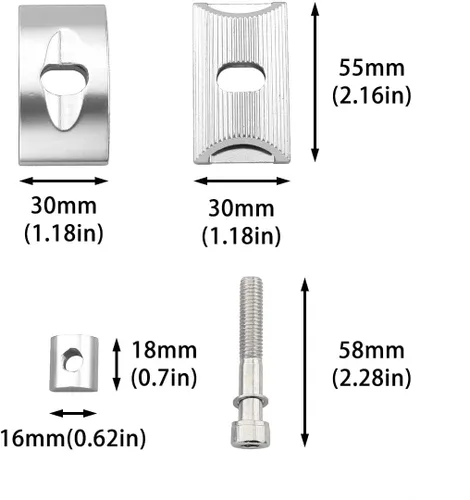 Miniatura 2 de Cabeza de tija de sillín de bicicleta Cabeza de tubo DGHAOP Plata Aleación de aluminio Bicicleta Abrazaderas Cabeza Sillín Tubo Tornillo Asiento