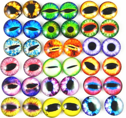 Miniatura 7 de juliewang Wholesale en bulk Assorted Ojo de dragón Cubiertos Cabochons de vidrio redondas para hacer Muñeca y la joyería Configuración