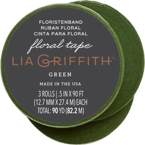 Lia Griffith PLG11025ST - Cinta adhesiva para manualidades, color verde, 90 yardas en total, paquete de 3