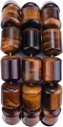 Miniatura 13 de BEADIA Cuentas sueltas de piedra de jade amarillo natural cilíndricas semipreciosas para hacer joyas 10mmx14mm 38cm