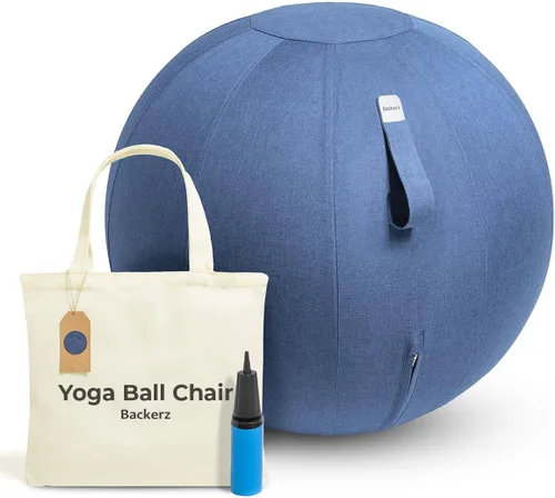 Miniatura 10 de Backerz Balance Ball Chair for Office & Home - Ergonomic Exercise Ball for Posture & Back Pain Relief, Yoga Ball Chair - Sitting Ball with Washable