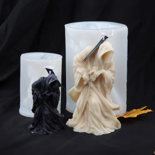 Miniatura 2 de Tone Fun Moldes de silicona con forma de muerte 3D de 5.91 x 4.13 pulgadas para hacer velas, resina, velas de aromaterapia, jabón de cera hecho a