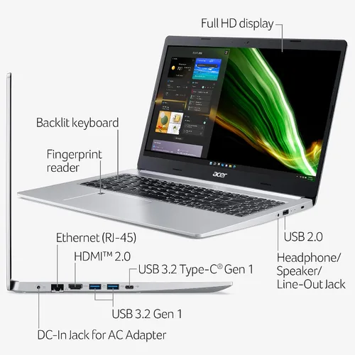 Miniatura 5 de Acer Aspire 5 A515-46-R3UB Pantalla IPS Full HD de 15.6 pulgadas Procesador móvil AMD Ryzen 3 3350U Quad-Core 4 GB DDR4 SSD NVMe de 128 GB