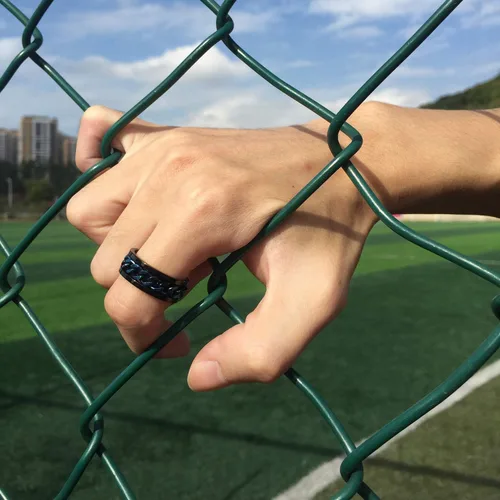 Miniatura 6 de MMTTAO Anillos giratorios para hombre y mujer, anillo de rotación de cadena para hombres y mujeres, 0.315 in de acero inoxidable, anillo entrelazado