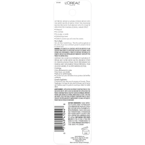 Miniatura 5 de L'Oreal Paris Micro Ink Pen de Brow Stylist, tinte de cejas de larga duración, efecto similar al cabello, hasta 48 horas de uso, punta de peine