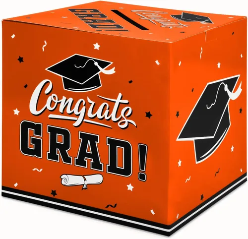 Gatherfun Decoraciones de fiesta de graduación, caja de tarjetas de graduación para regalos de fiesta de graduación, suministros de fiesta, color