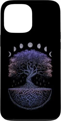Miniatura 23 de Funda para iPhone 11 Pro Max Yggdrasil nórdico árbol de la vida vikinga fases de la luna