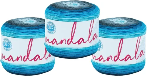 Miniatura 33 de Lion Brand Yarn Mandala - Hilo multicolor para ganchillo,tejido y manualidades, color Liger, 1770 pies, paquete de 1 unidad