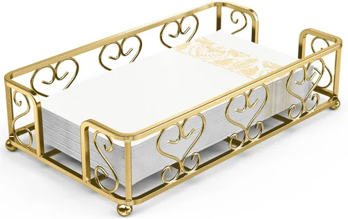 Miniatura 13 de Servilletero para mesa – Dispensador de servilletas vertical de hierro plateado para servilletas de papel, dispensador de servilletas para cocina