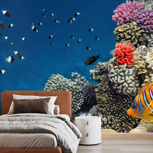 Miniatura 31 de SIGNWIN Adhesivo mural removible para pared, otoño, campo, cabaña, bosque, naturaleza, desierto, fotografía, realismo, paisaje decorativo, colorido