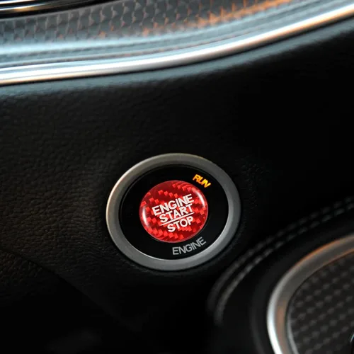 Miniatura 6 de TOMALL Adhesivo de fibra de carbono para cubierta de arranque de motor de automóvil, compatible con Dodge Charger Challenger SRT Durango interruptor