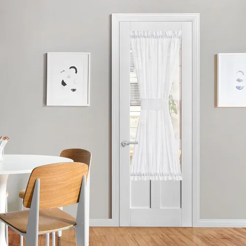 Miniatura 26 de NICETOWN - Cortinas transparentes para puerta de ventana, tratamiento de ventana lateral para puertas estrechas de vidrio/cocina/puerta delantera