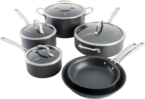 Miniatura 8 de Kenmore Arlington - Utensilios de cocina de inducción de aluminio forjado con revestimiento de cerámica antiadherente con asas de baquelita, juego