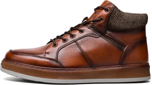 Miniatura 2 de Holy dove Men's Casual Oxford Sneaker Boots Mid-Top Lace-Up Fashion Ankle Chukka Boot Genuine Leather Upper Fashion Shoes for Men Comfortable and