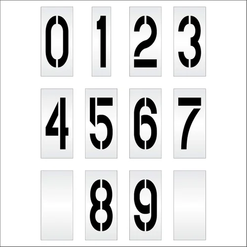Miniatura 5 de Plantillas de pavimento – 36 pulgadas (ancho) juego de plantillas (12 piezas) -0-9 – 36 pulgadas x 16 pulgadas x 1/8 pulgadas (128 mil) – grado
