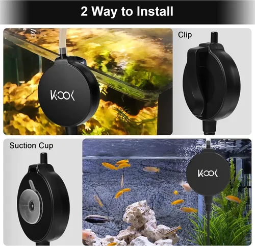 Miniatura 4 de GuDoQi Bomba de aire para acuario, mini bomba de oxígeno ultra silenciosa de 1 vatio, potente kit aireador de aire para peceras de 1 a 15 galones