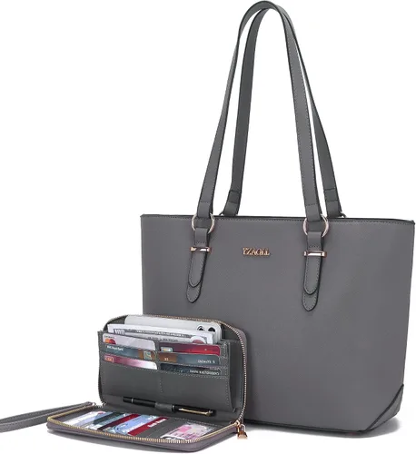 YZAOLL Bolsos para mujer de cuero sintético, medianos y grandes, bolso de hombro, cartera, juego de bolso de mano y billetera