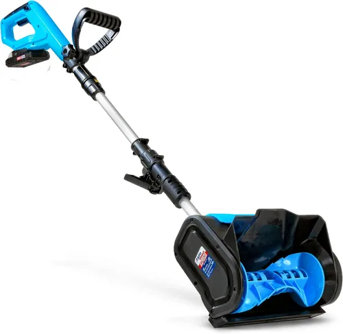AlphaWorks Pala de nieve inalámbrica, lanzador de nieve eléctrico de 20 V 2 Ah CC, batería extraíble, diseño ligero, camino de limpieza de 10 x 5