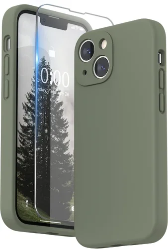 Miniatura 35 de SURPHY Funda compatible con iPhone 13 Mini con protector de pantalla, (protección de cámara y forro de microfibra suave), funda de silicona líquida