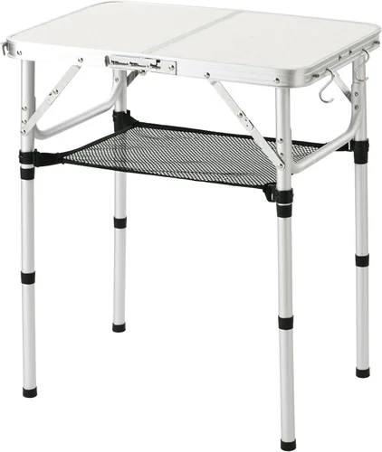 Miniatura 11 de Mesa de campamento plegable pequeña, 24 pulgadas de largo x 16 pulgadas de ancho con patas de altura ajustable, mesa de comedor de aluminio ligera