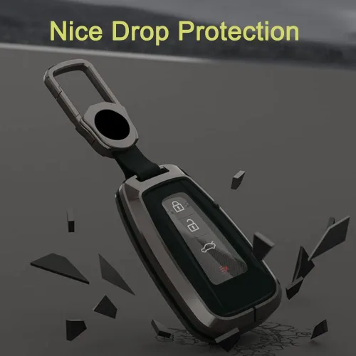 Miniatura 5 de Funda de aleación de metal para llavero, compatible con Toyota Camry RAV4, Highlander, Corolla, Avalon, C-HR, Prius, GT86, control remoto sin llave