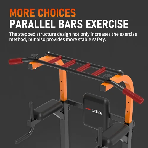 Miniatura 3 de leikefitness Equipo de ejercicio multifunción de torre de energía, estación de inmersión para dominadas, altura ajustable para gimnasio en casa