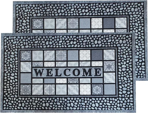 Miniatura 10 de Tapete medio redondo de 18 x 30 pulgadas, antideslizante, de goma duradera, de perfil bajo, resistente, fácil de limpiar, decoración de entrada