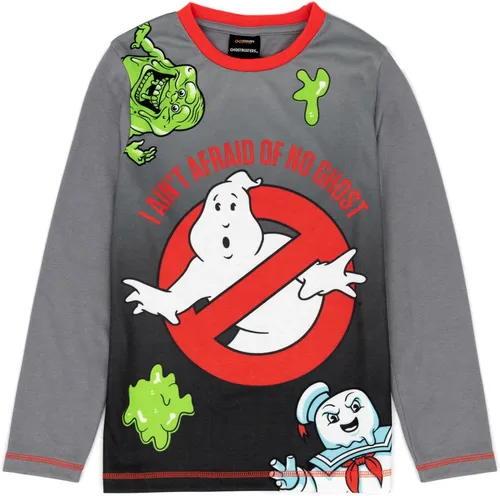 Miniatura 5 de Ghostbusters Pijama para niños con estampado de monstruos gris de longitud larga