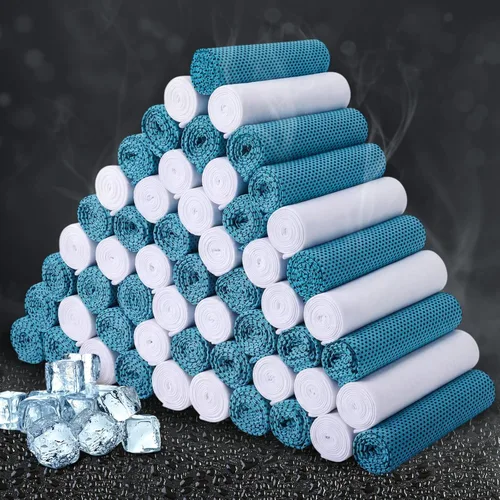 Miniatura 32 de Honoson Toalla de enfriamiento a granel – Toallas frescas para cuello y cara, microfibra transpirable y deportiva para gimnasio, yoga, viajes, Azul