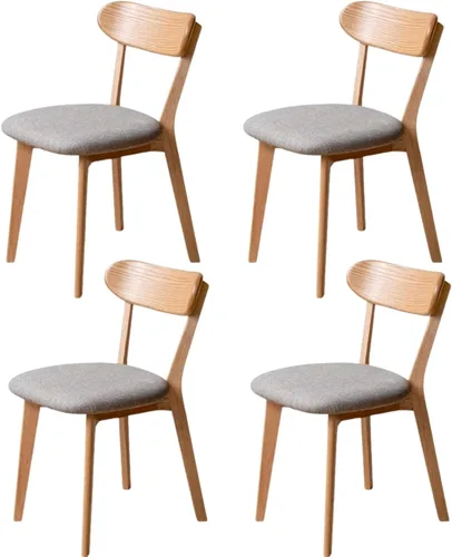 Miniatura 22 de Sillas de comedor 100% de madera de roble macizo, sillas de comedor modernas de mediados de siglo con cojín tapizado, sillas de cocina, comedor